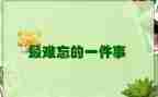难忘的一件事作文最新8篇